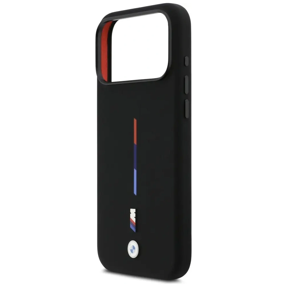 Etui BMW M Silicon Tricolor Line MagSafe do Apple iPhone 17 Pro Max czarny