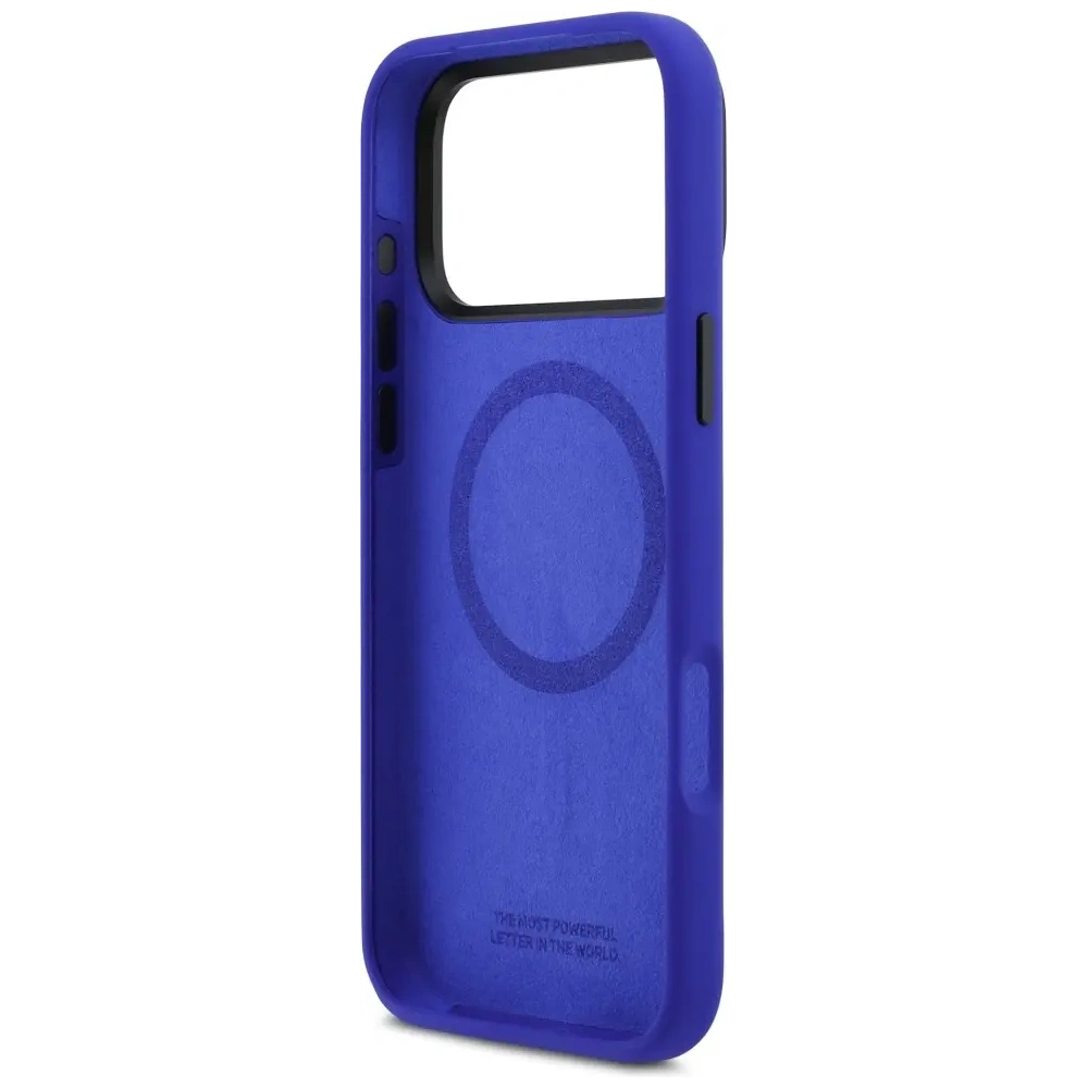 Etui BMW M Silicon Vertical Logo MagSafe do Apple iPhone 17 Pro Max granatowy