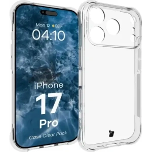 Elastyczne etui + 2x szkło hartowane Bizon Case Clear Pack do Apple iPhone 17 Pro