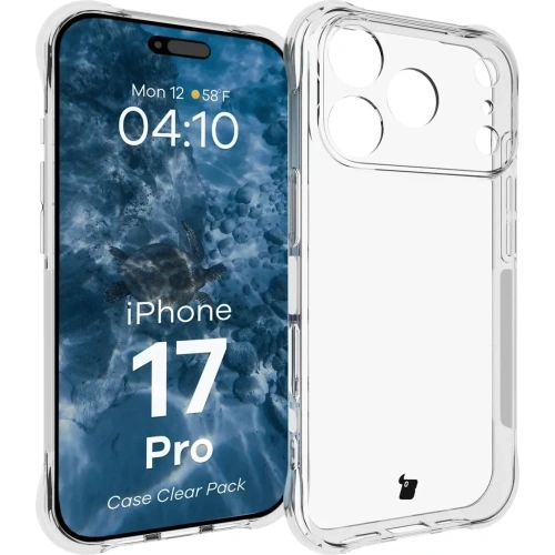 Elastyczne etui + 2x szkło hartowane Bizon Case Clear Pack do Apple iPhone 17 Pro
