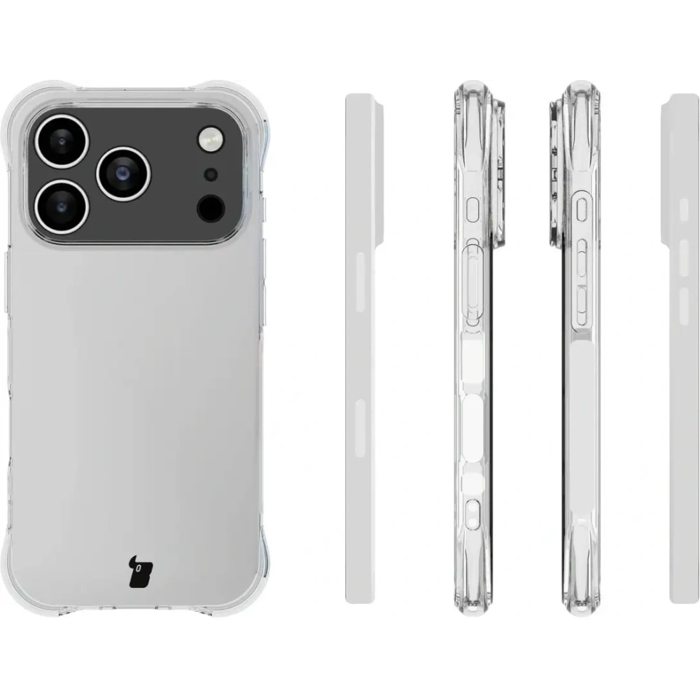Elastyczne etui + 2x szkło hartowane Bizon Case Clear Pack do Apple iPhone 17 Pro