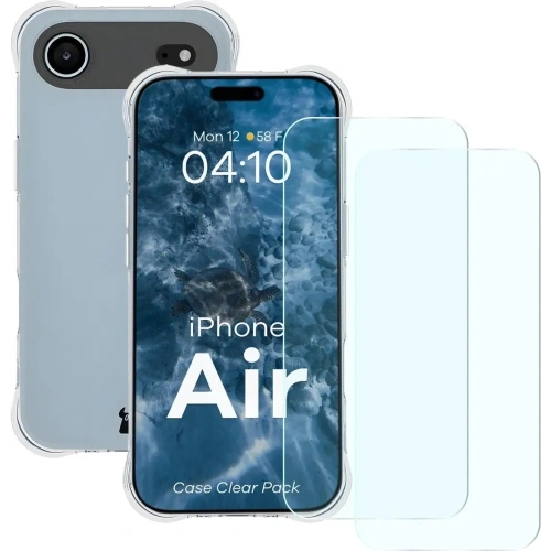 Elastyczne etui + 2x szkło hartowane Bizon Case Clear Pack do Apple iPhone Air