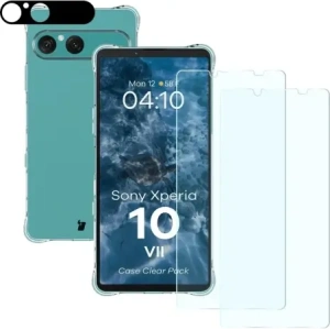 Etui + 2x szkło hartowane + szkiełko na obiektyw Bizon Case Clear Pack do Sony Xperia 10 VII