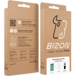 Etui + 2x szkło hartowane + szkiełko na obiektyw Bizon Case Clear Pack do Sony Xperia 10 VII