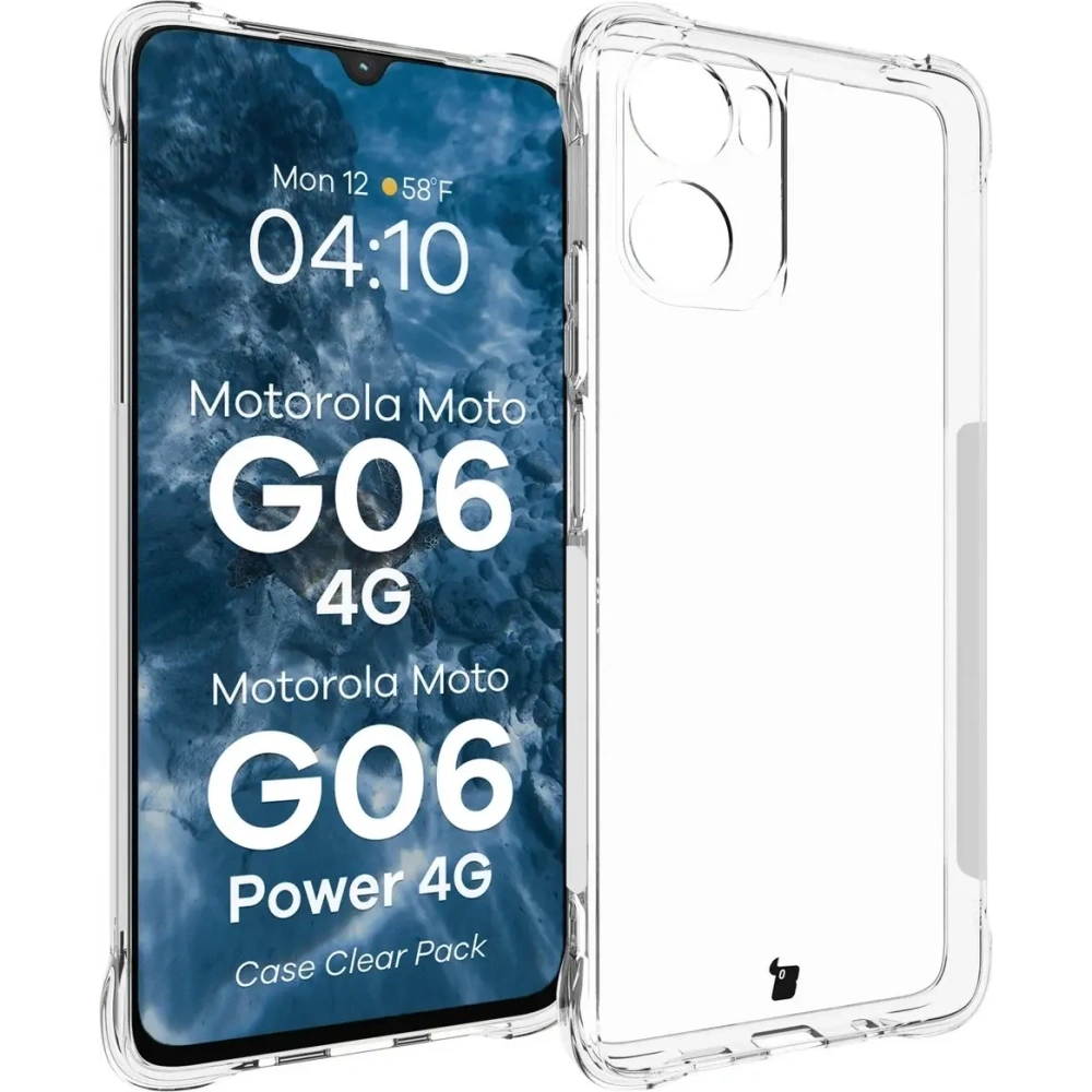 Elastyczne etui + 2x folia na ekran Bizon Case Clear Pack do Motorola Moto G06 4G / G06 Power 4G