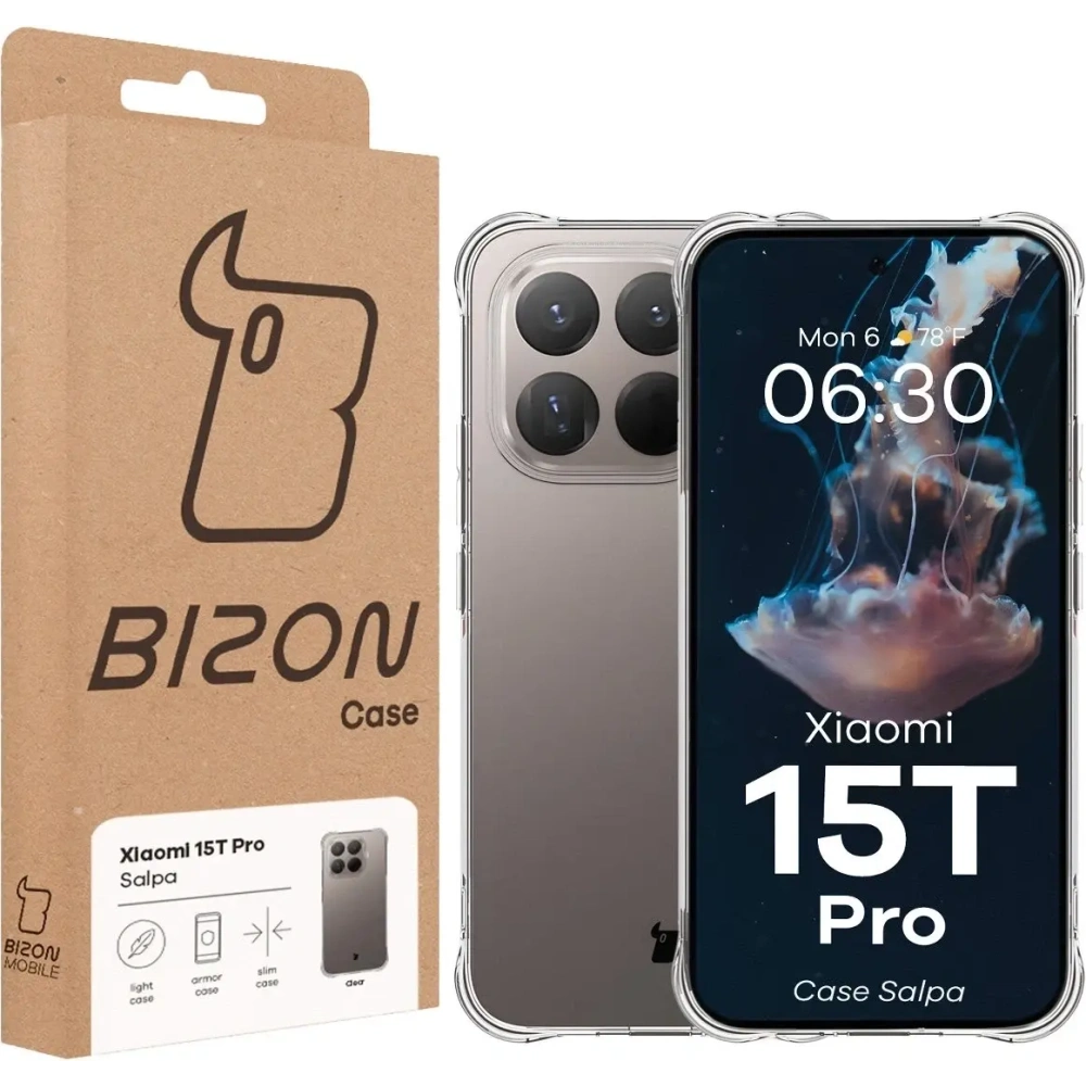 Elastyczne etui Bizon Case Salpa do Xiaomi 15T Pro przezroczyste