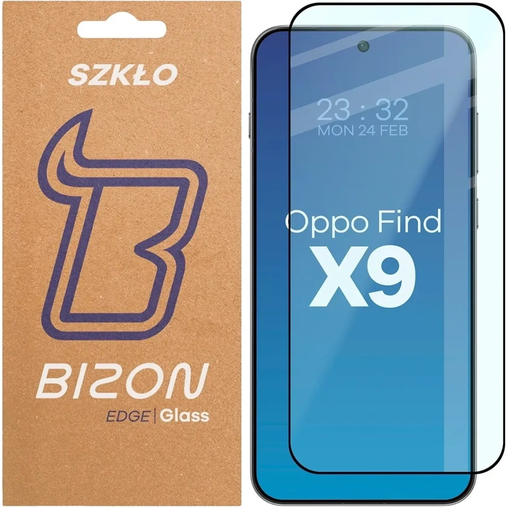 Szkło hartowane Bizon Glass Edge 2 do Oppo Find X9 czarna ramka
