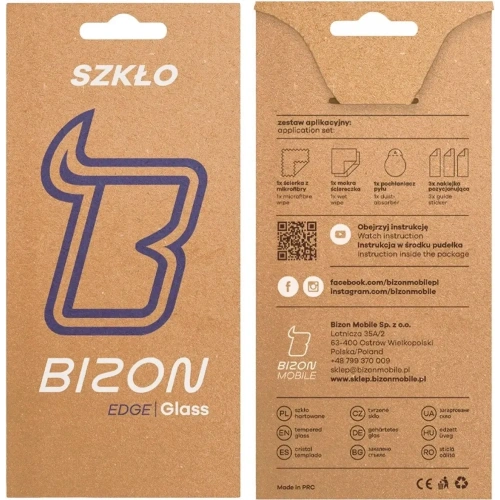 Szkło hartowane Bizon Glass Edge 2 do Oppo Find X9 Pro / OnePlus 15 czarna ramka