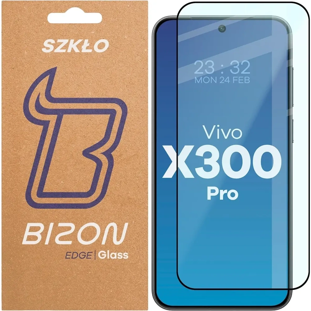Szkło hartowane Bizon Glass Edge 2 do Vivo X300 Pro czarna ramka