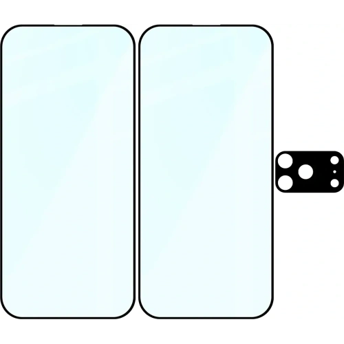2x Szkło + szybka na aparat Bizon Edge Pack do Apple iPhone 17 Pro