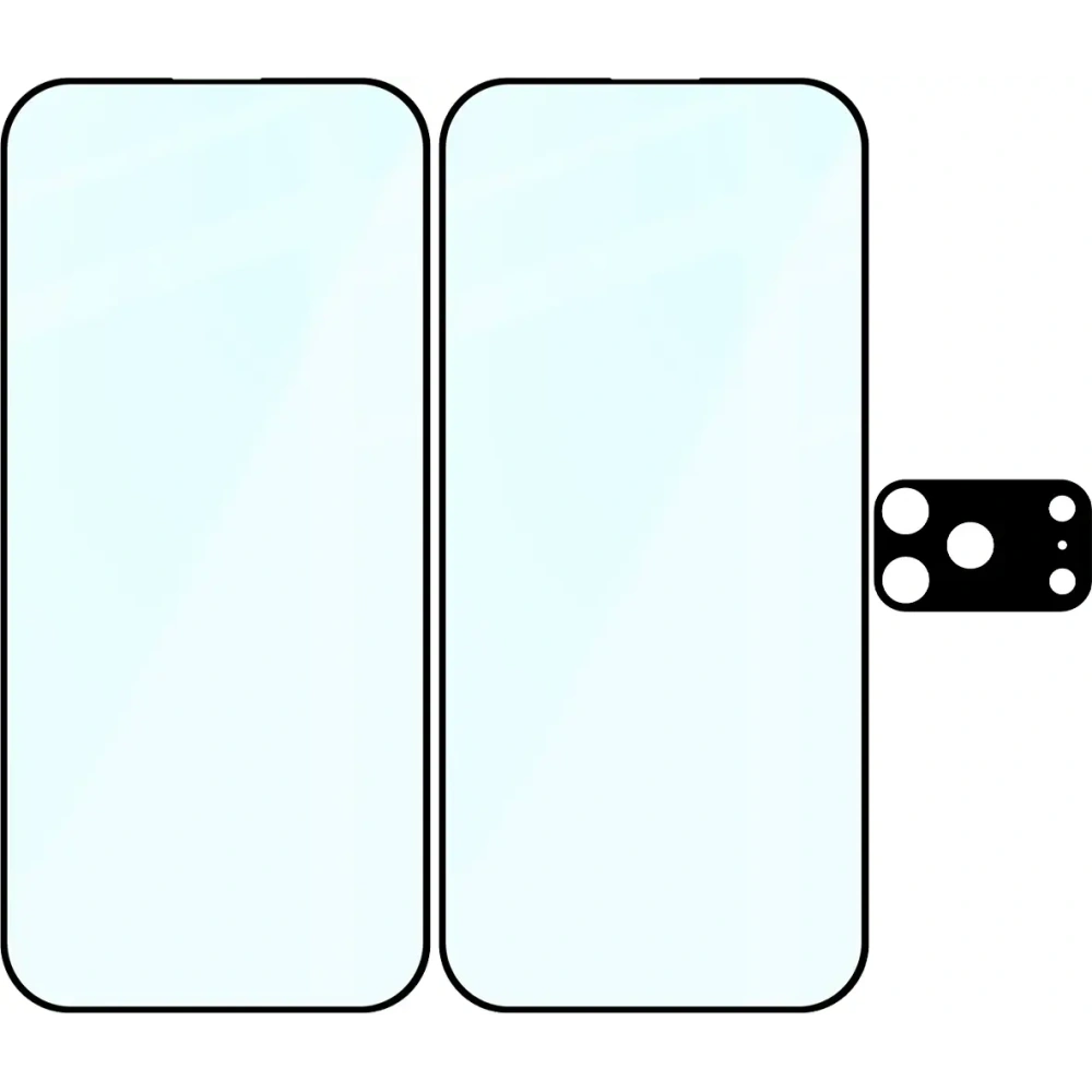 2x Szkło + szybka na aparat Bizon Edge Pack do Apple iPhone 17 Pro