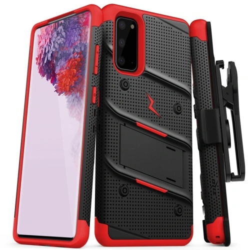Kup Zizo Samsung Panzerhülle Bolt Cover Galaxy S20 und Ständer & Gürtelhalterung (Schwarz/Rot) - ZIZ028BLKRED - {ean13} - Sklep Home Screen