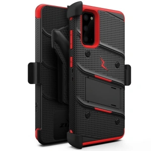 Kup Páncélozott tok Zizo Bolt Cover Samsung Galaxy S20 valamint állvány & övcsipesz (Fekete/Piros) - ZIZ028BLKRED - {ean13} - Sklep Home Screen
