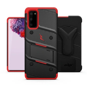 Kup Páncélozott tok Zizo Bolt Cover Samsung Galaxy S20 valamint állvány & övcsipesz (Fekete/Piros) - ZIZ028BLKRED - {ean13} - Sklep Home Screen