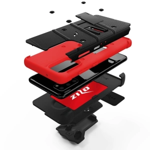 Kup Páncélozott tok Zizo Bolt Cover Samsung Galaxy S20 valamint állvány & övcsipesz (Fekete/Piros) - ZIZ028BLKRED - {ean13} - Sklep Home Screen
