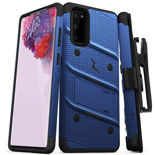Kup Husă blindată Zizo Bolt Cover Samsung Galaxy S20 și suport & prindere pentru curea (Albastru/Nero) - ZIZ029BLUBLK - {ean13} - Sklep Home Screen