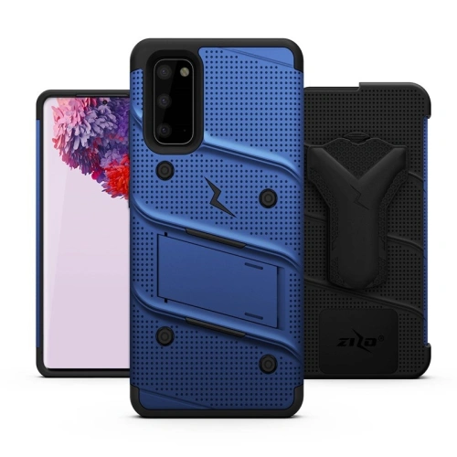 Buy Zizo Bolt Cover - Case for Samsung Galaxy S20 & Kickstand and Holster (Blue/Black) - ZIZ029BLUBLK - {ean13} - Home Screen Store Europe