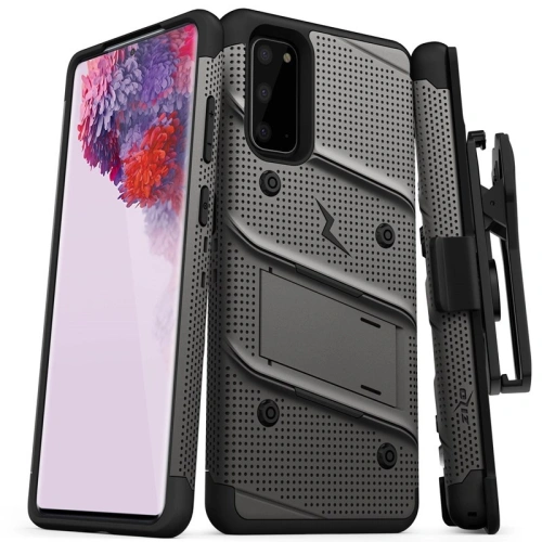 Kup Pancéřové pouzdro Zizo Bolt Cover Samsung Galaxy S20 a stojánek & držák na pásek (Gun Metal Gray) - ZIZ030GRY - {ean13} - Sklep Home Screen