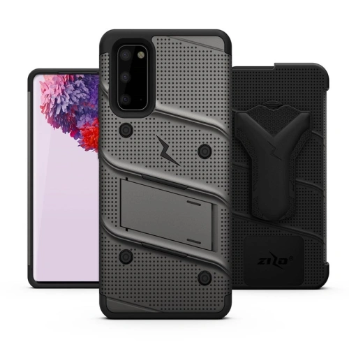 Kup Pancéřové pouzdro Zizo Bolt Cover Samsung Galaxy S20 a stojánek & držák na pásek (Gun Metal Gray) - ZIZ030GRY - {ean13} - Sklep Home Screen