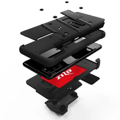 Kup Zizo Samsung Panzerhülle Bolt Cover Galaxy S20+ Plus und Ständer & Gürtelhalterung (Schwarz/Schwarz) - ZIZ031BLK - {ean13} - Sklep Home Screen