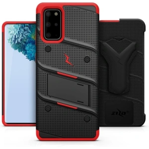 Kup Páncélozott tok Zizo Bolt Cover Samsung Galaxy S20+ Plus és állvány & övre akasztható tartó (Fekete/Vörös) - ZIZ032BLKRED - {ean13} - Sklep Home Screen