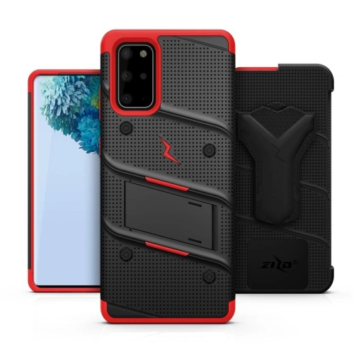Kup Pancerne etui Zizo Bolt Cover Samsung Galaxy S20+ Plus a základna & držák na pás (Černá/Červená) - ZIZ032BLKRED - {ean13} - Sklep Home Screen