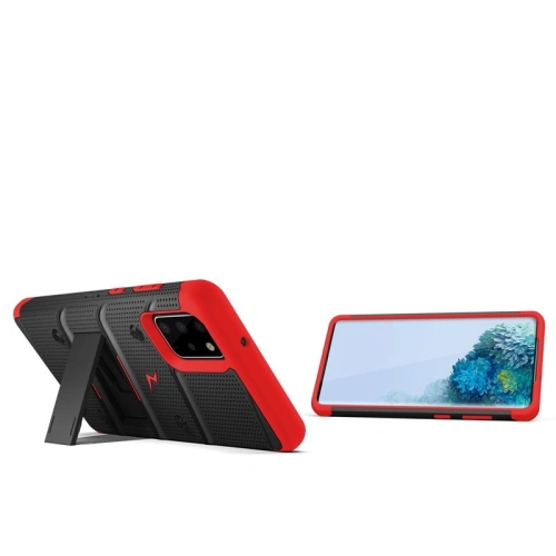 Buy Zizo Bolt Cover - Case for Samsung Galaxy S20+ & Kickstand and Holster (Black/Red) - ZIZ032BLKRED - {ean13} - Home Screen Store Europe