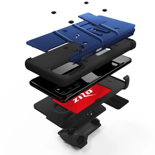 Kup Páncélozott tok Zizo Bolt Cover Samsung Galaxy S20+ Plus és állvány & övtartó (Kék/Fekete) - ZIZ033BLUBLK - {ean13} - Sklep Home Screen