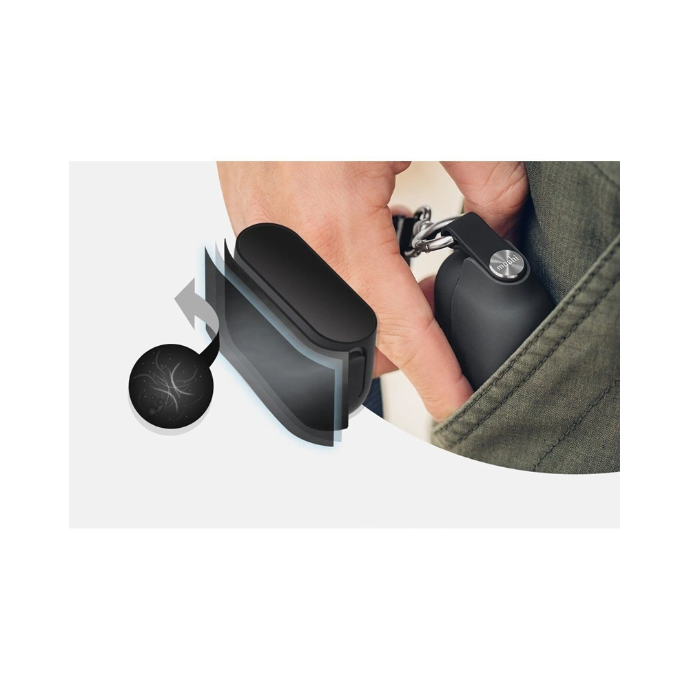 Etui Moshi Pebbo Apple AirPods z odpinanym paskiem na rękę (Savanna Beige)