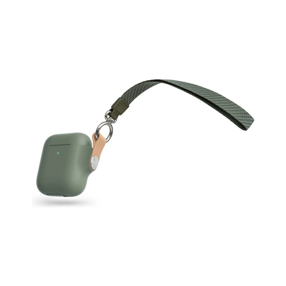Etui Moshi Pebbo Apple AirPods z odpinanym paskiem na rękę (Mint Green)