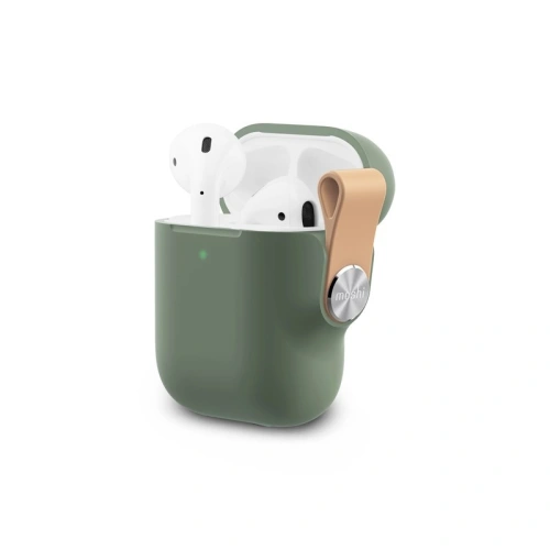 Buy Moshi Pebbo Case for AirPods with Detachable Wrist Strap and LintGuard™ Protection - Mint Green - MOSH074GRN - {ean13} - Home Screen Store Europe