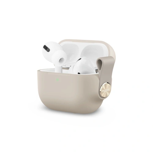 Buy Moshi Pebbo Case for AirPods Pro with Detachable Wrist Strap and LintGuard™ Protection - Savanna Beige - MOSH076BEI - {ean13} - Home Screen Store Europe
