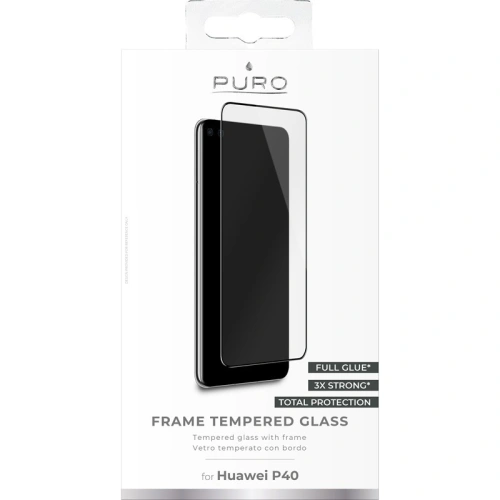 Buy PURO Frame Tempered Glass Huawei P40 (black) - PUR236BLK - {ean13} - Home Screen Store Europe