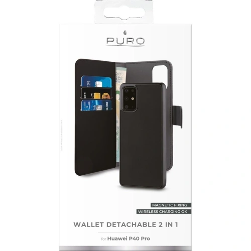 Kup Etui PURO Wallet Detachable 2w1 Huawei P40 Pro (czarny) - PUR240BLK - {ean13} - Sklep Home Screen