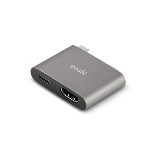 Kup Adapter Moshi USB-C do HDMI 4K i HDR z obsługą ładowania Power Delivery 60W (Titanium Gray) - MOSH081GRY - {ean13} - Sklep Home Screen