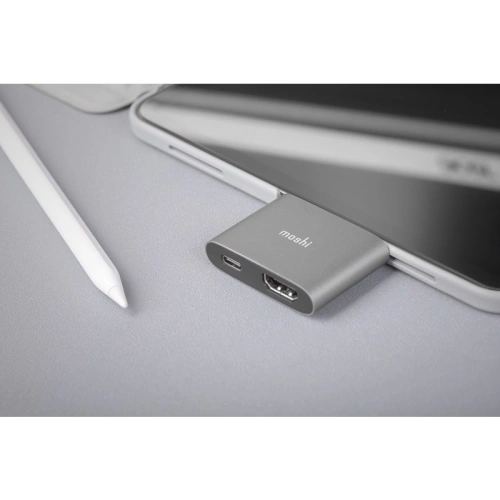 Kup Adapter Moshi USB-C do HDMI 4K i HDR z obsługą ładowania Power Delivery 60W (Titanium Gray) - MOSH081GRY - {ean13} - Sklep Home Screen