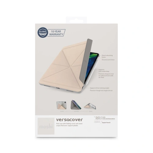 Buy Moshi VersaCover - Origami Folding Case & Stand for iPad Pro 11 (2020/2018) with Apple Pencil holder (Savanna Beige) - MOSH083BEI - {ean13} - Home Screen Store Europe
