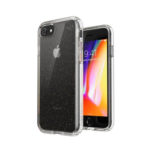 Kup Etui Speck Presidio Perfect-Clear cu Glitter pentru Apple iPhone SE 2022/SE 2020/8/7 cu un strat MICROBAN Gold Glitter/Clear - SPK042GLD - {ean13} - Sklep Home Screen
