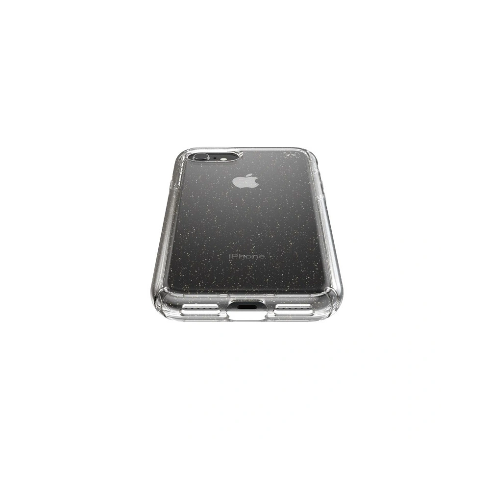 Etui Speck Presidio Perfect-Clear with Glitter Apple iPhone SE 2022/SE 2020/8/7 z powłoką MICROBAN Gold Glitter/Clear