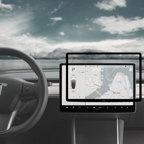 Kup Matowa folia ochronna na ekran konsoli centralnej Moshi iVisor AG Tesla Model 3 (Black/Clear Matte) - MOSH086BLK - {ean13} - Sklep Home Screen