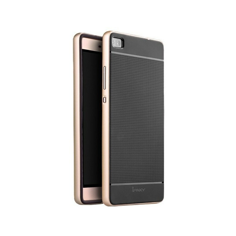 iPaky Premium Hybrid Huawei P8 Gold + Glass Protector