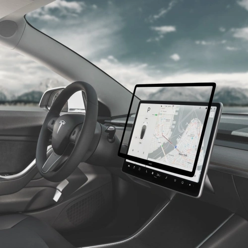 Kup Matowa folia ochronna na ekran konsoli centralnej Moshi iVisor AG Tesla Model 3 (Black/Clear Matte) - MOSH086BLK - {ean13} - Sklep Home Screen