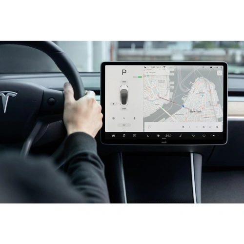 Kup Matowa folia ochronna na ekran konsoli centralnej Moshi iVisor AG Tesla Model 3 (Black/Clear Matte) - MOSH086BLK - {ean13} - Sklep Home Screen