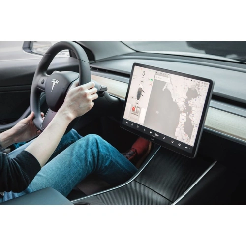 Kup Matowa folia ochronna na ekran konsoli centralnej Moshi iVisor AG Tesla Model 3 (Black/Clear Matte) - MOSH086BLK - {ean13} - Sklep Home Screen