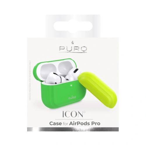 Kup Etui PURO ICON Fluo Case Apple AirPods Pro cu capac suplimentar (Verde Fluo + Capac Galben Fluo) - PUR248GRN - {ean13} - Sklep Home Screen