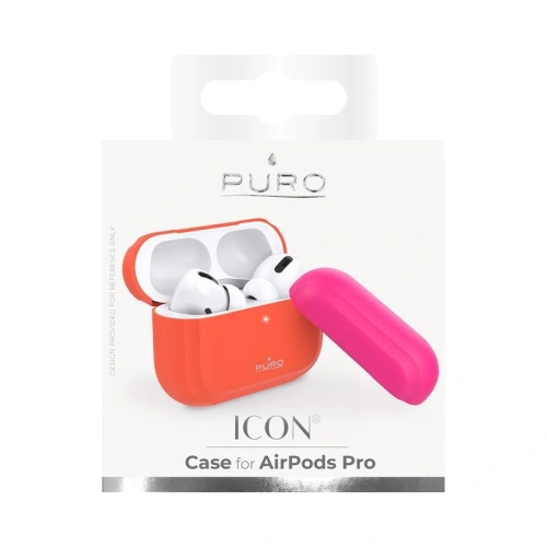 Kup Etui PURO ICON Fluo Case Apple AirPods Pro z dodatkową osłonką (Fluo Orange + Fluo Fuchsia Cap) - PUR249ORG - {ean13} - Sklep Home Screen