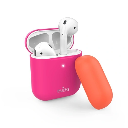 Kup Etui PURO ICON Fluo Case Apple AirPods 1/2 s dodatečným krytem (Fluo Fuchsie + Fluo Oranžová Čepice) - PUR251FCS - {ean13} - Sklep Home Screen