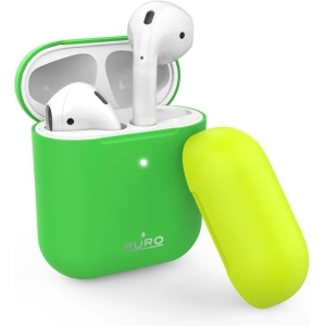 Kup Etui PURO ICON Fluo Case Apple AirPods 1/2 z dodatkową osłonką (Fluo Green + Fluo Yellow Cap) - PUR252GRN - {ean13} - Sklep Home Screen