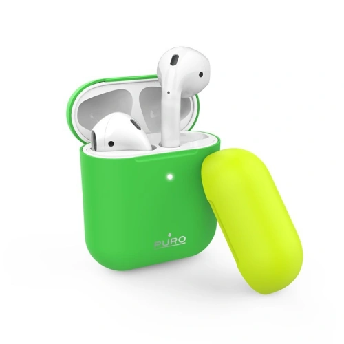 Kup Etui PURO ICON Fluo Case Apple AirPods 1/2 s dodatečným krytem (Fluo Green + Fluo Yellow Cap) - PUR252GRN - {ean13} - Sklep Home Screen