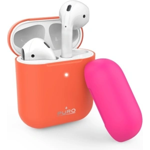 Kup Etui PURO ICON Fluo Case Apple AirPods 1/2 z dodatkową osłonką (Fluo Orange + Fluo Fuchsia Cap) - PUR253ORG - {ean13} - Sklep Home Screen